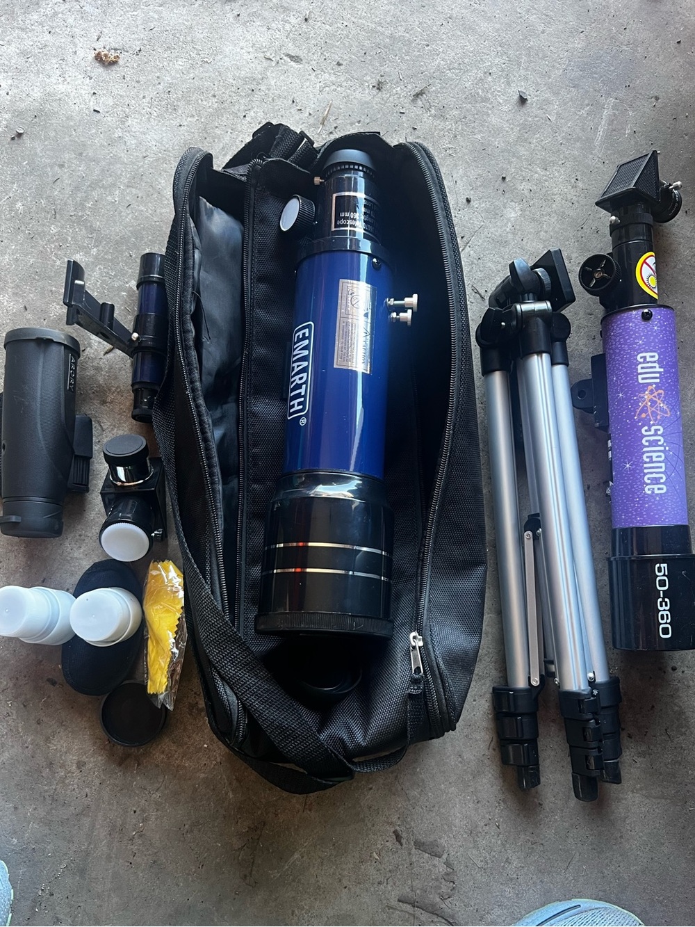Earth Blue Portable Refractor Telescope with Tripod and Accessories